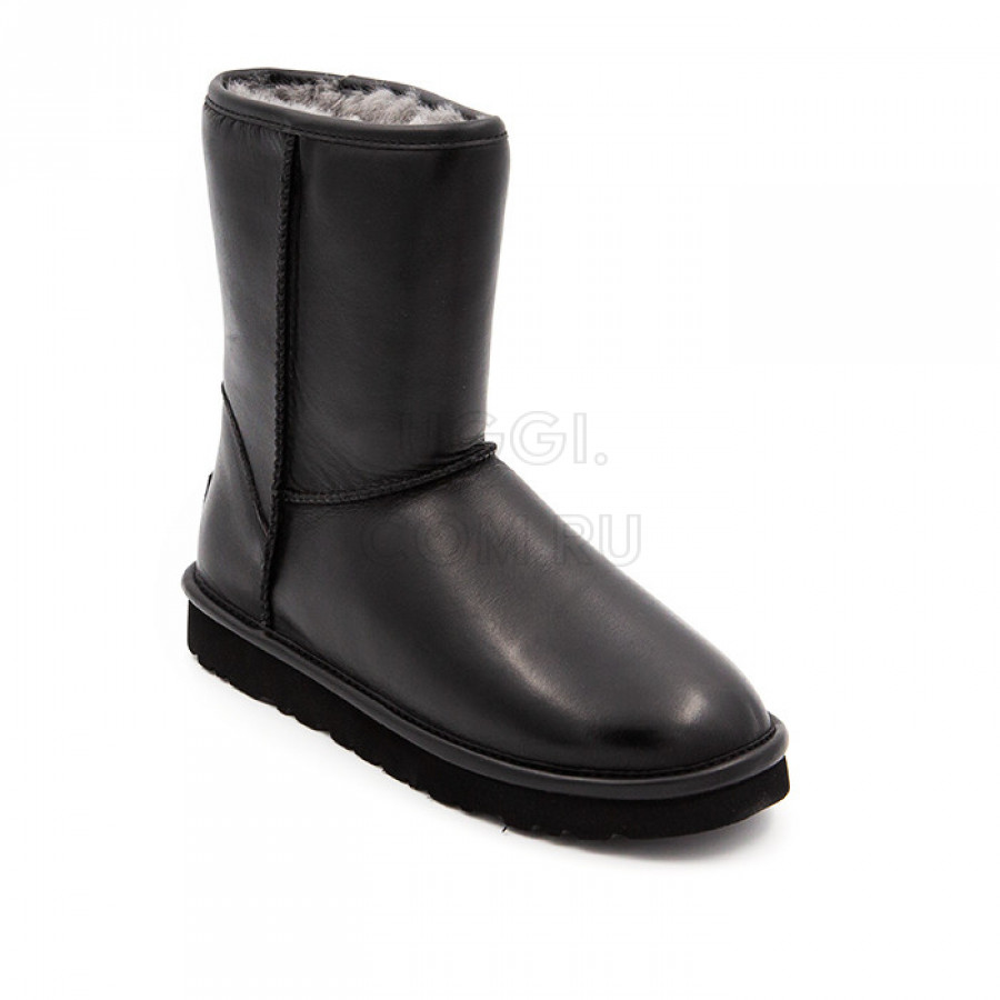 Женские UGG Classic Short Leather Black