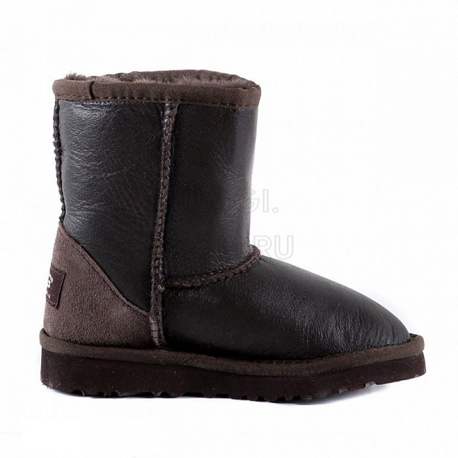 Детские UGG Kids Classic Short Metallic Chocolate