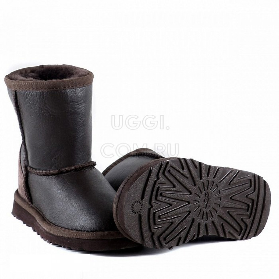 Детские UGG Kids Classic Short Metallic Chocolate