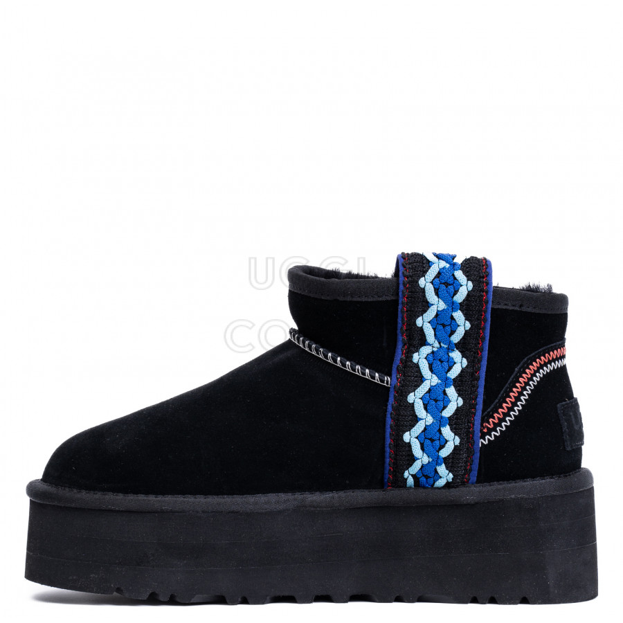 Женские UGG Classic Ultra Mini Braid Platform Black
