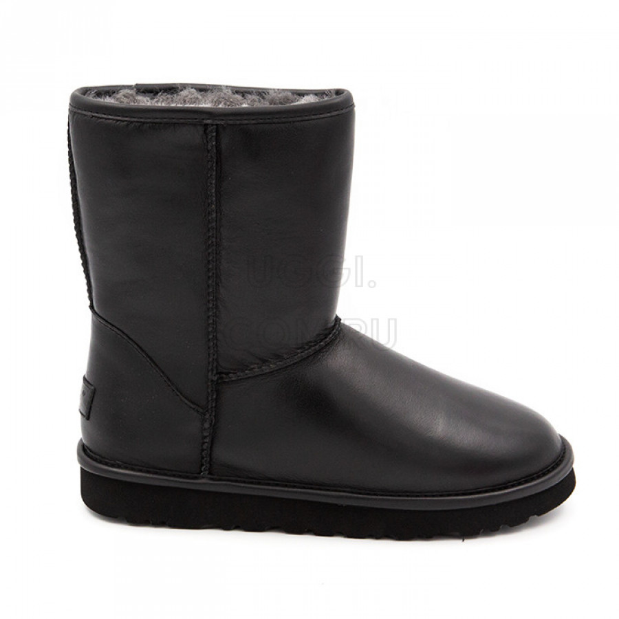 Женские UGG Classic Short Leather Black