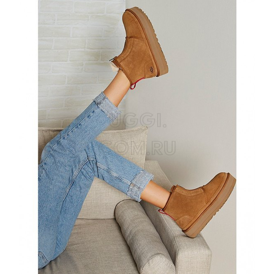 Женские UGG Neumel Platform Zip Chestnut
