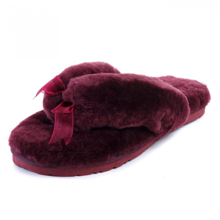 Женские UGG Fluff Flip Flop II Bordo
