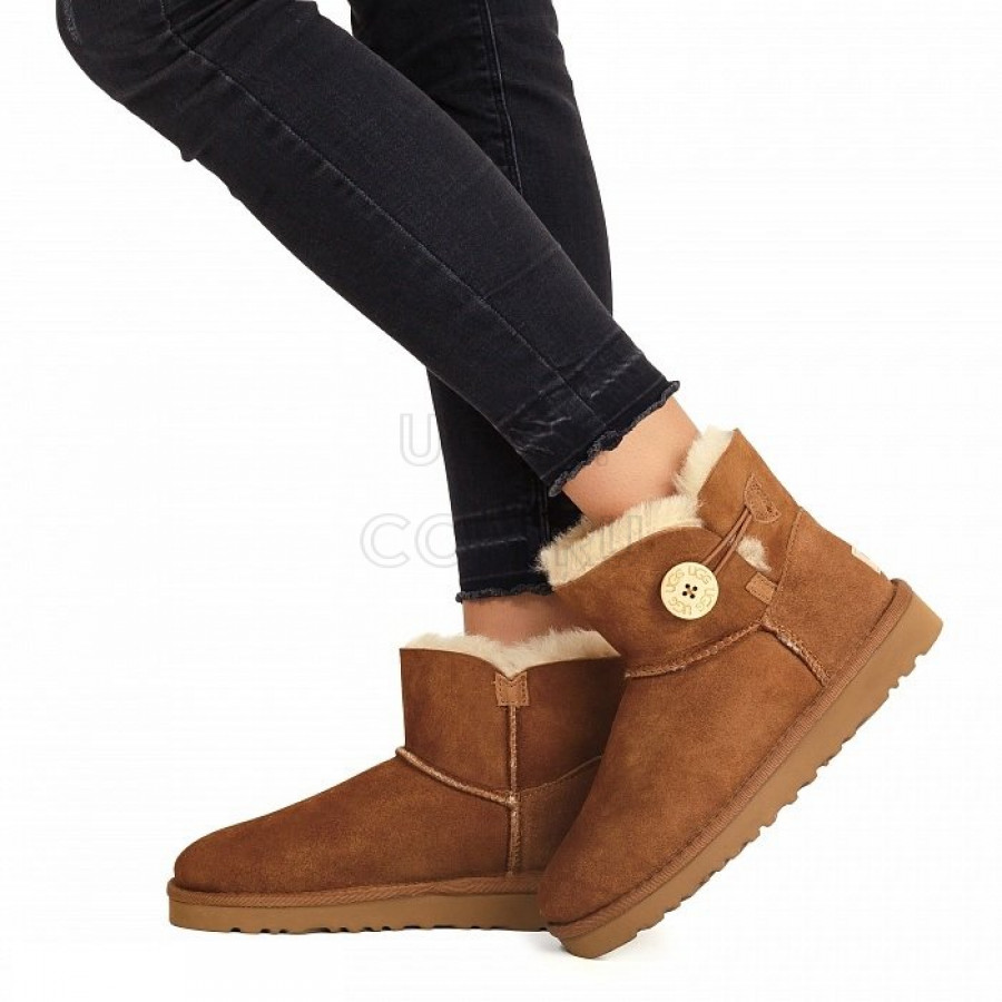 Женские UGG Mini Bailey Button II Chestnut