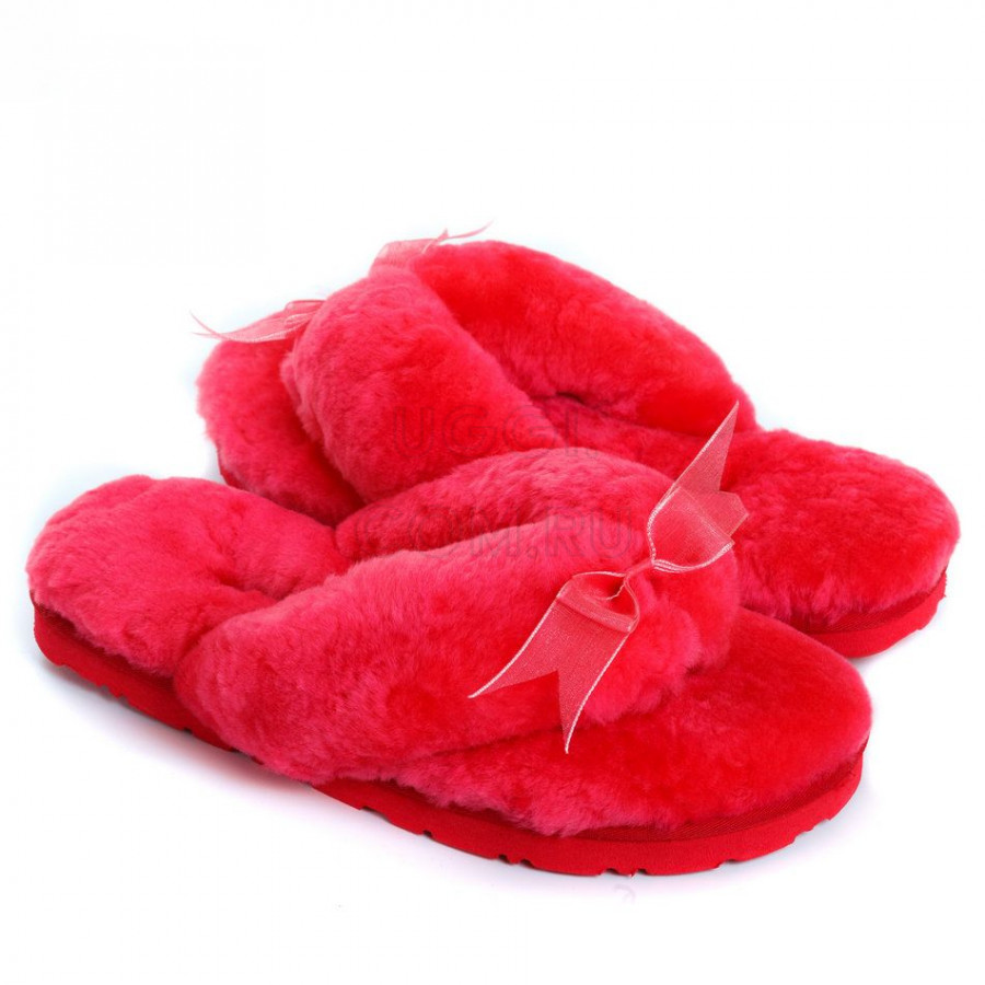 Женские UGG Fluff Flip Flop II Watermelon Red