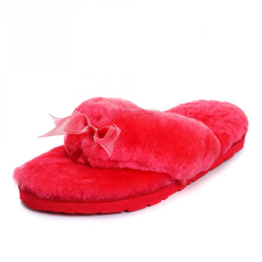 Женские UGG Fluff Flip Flop II Watermelon Red