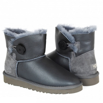 UGG Mini Bailey Button Metallic Grey