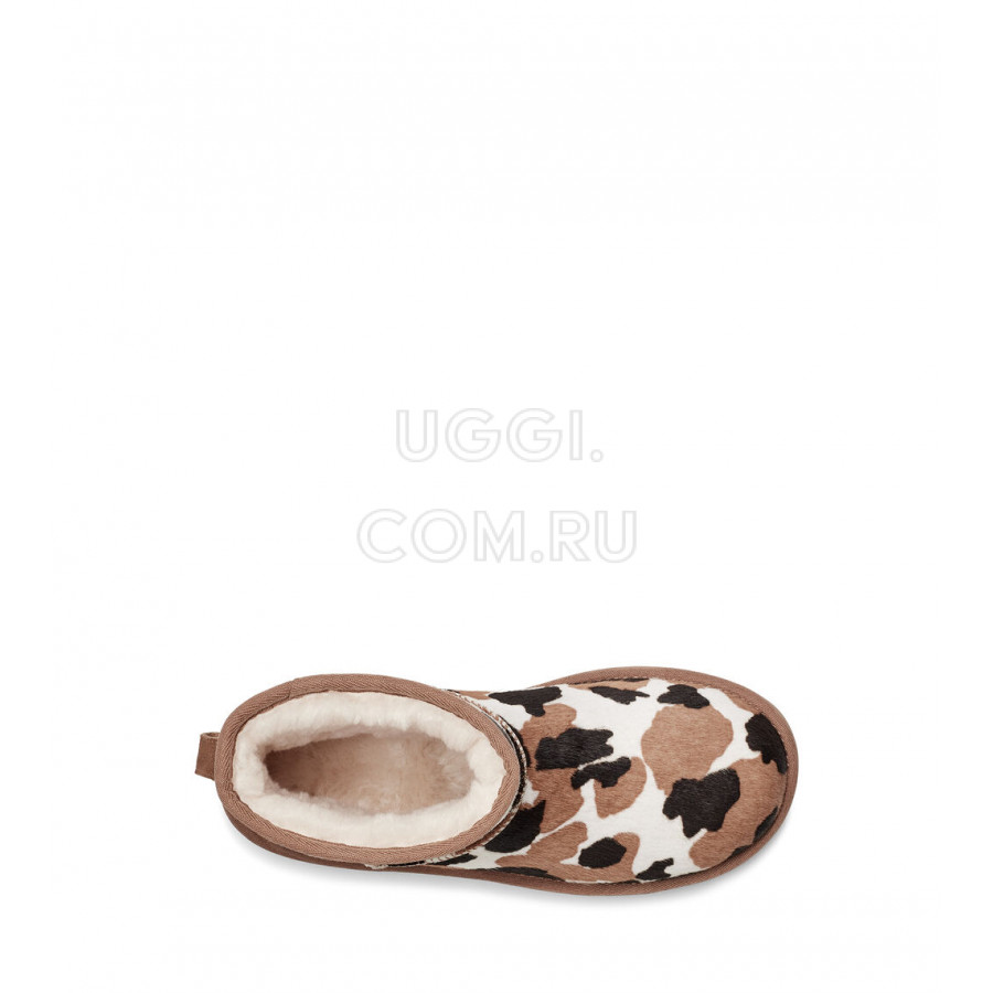 Женские UGG Classic Mini Cow Print Chestnut