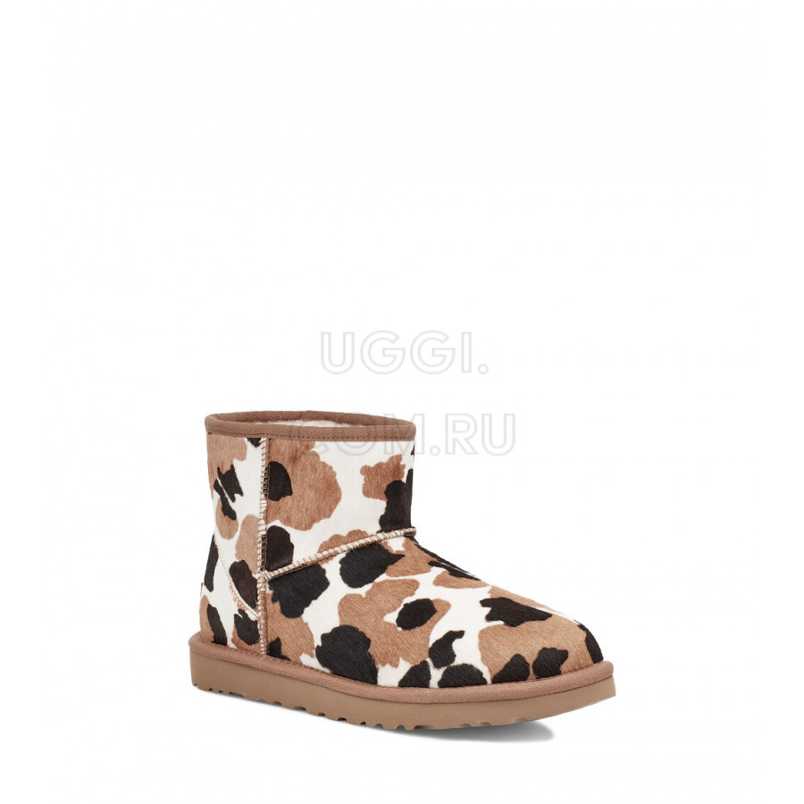 Женские UGG Classic Mini Cow Print Chestnut