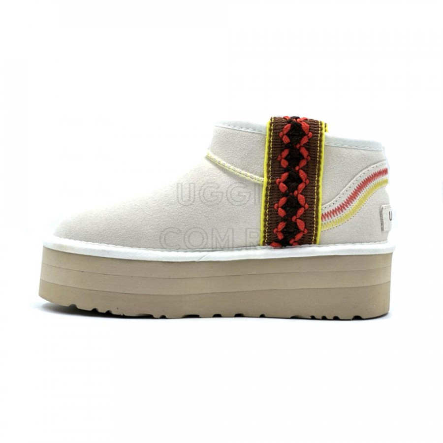 Женские UGG Classic Ultra Mini Braid Platform White