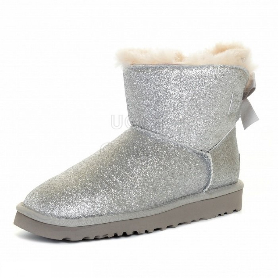 Женские UGG Mini Bailey Bow Sparkle Silver