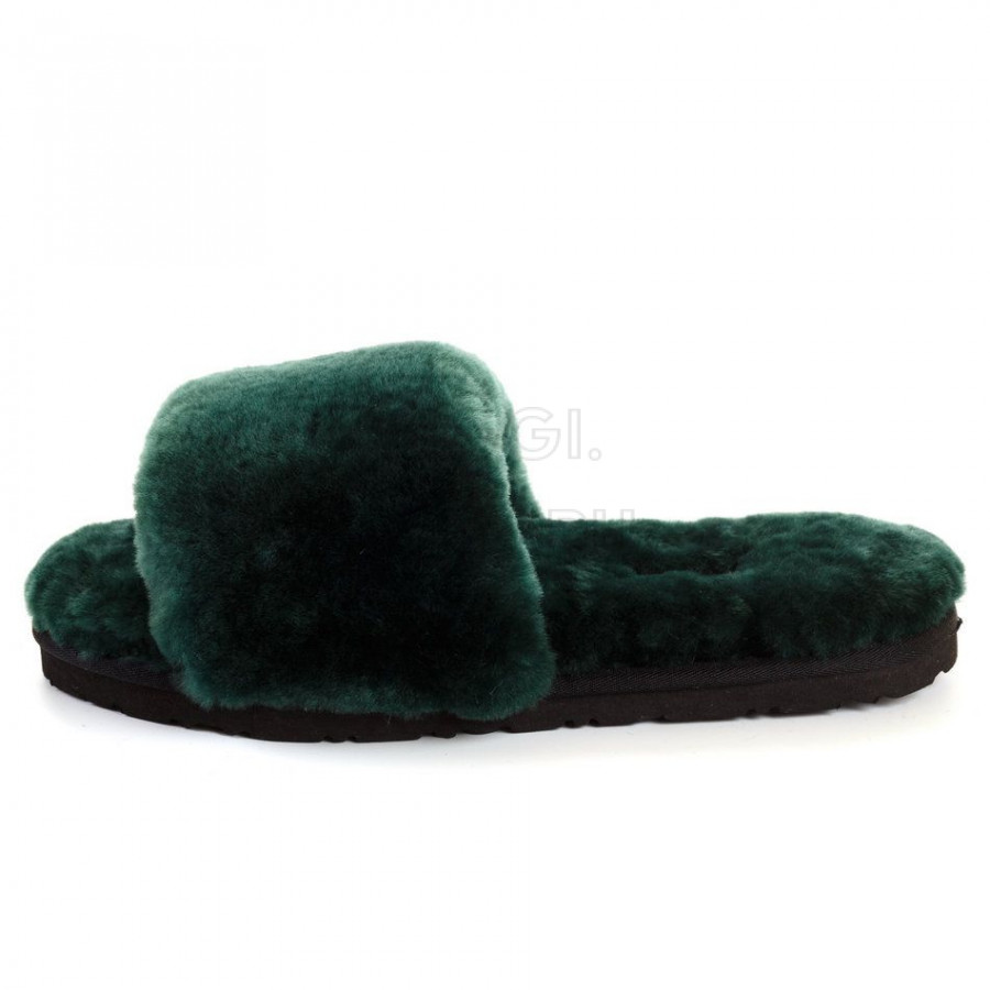 Женские UGG Fluff Slide Slippers Dark Green