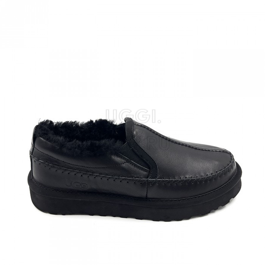 Женские UGG Stitch Slip On Leather Black