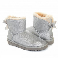 UGG Mini Bailey Bow Sparkle Silver