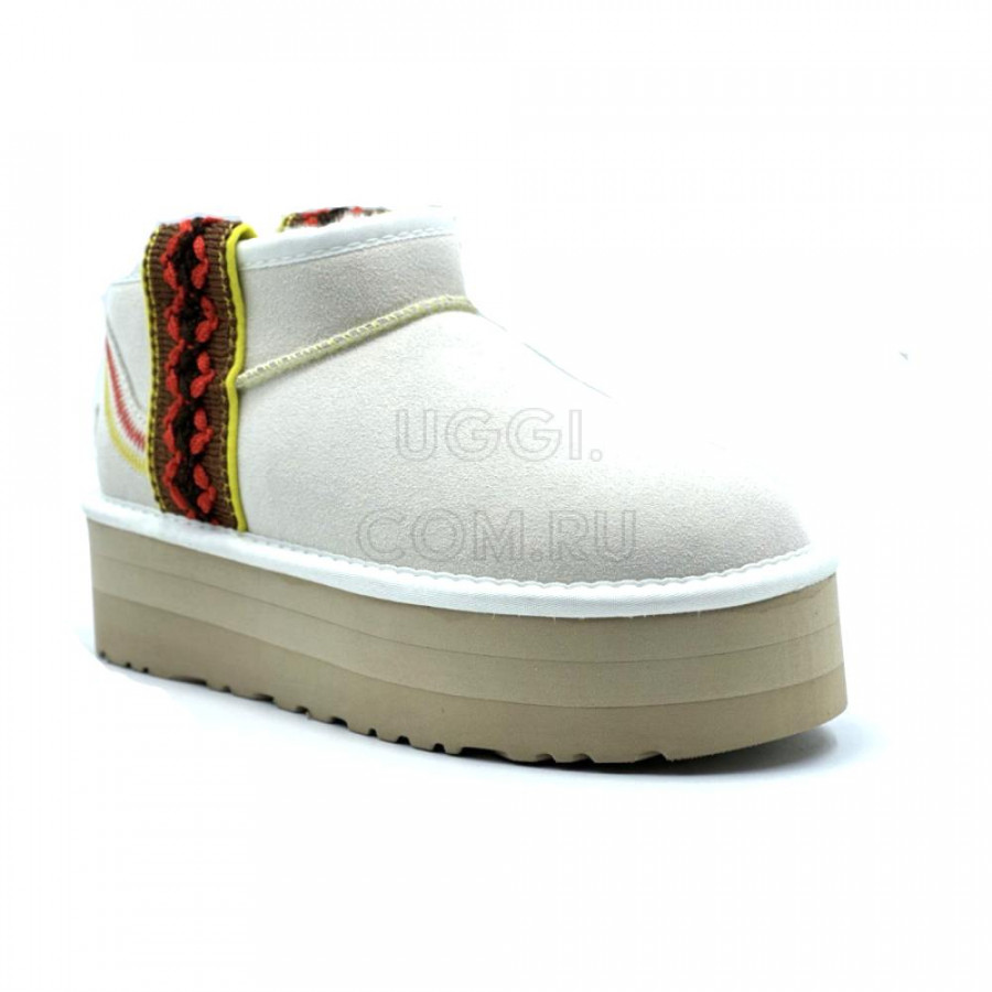 Женские UGG Classic Ultra Mini Braid Platform White
