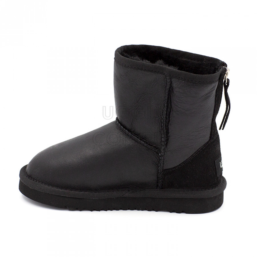 Детские UGG Kids Classic Short Zip Metallic Black
