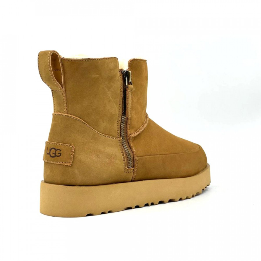 Женские UGG Classic Zip Mini Suede Chestnut