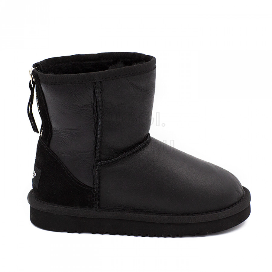 Детские UGG Kids Classic Short Zip Metallic Black