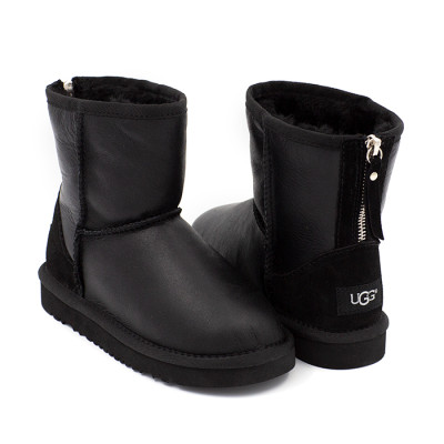 UGG Kids Classic Short Zip Metallic Black