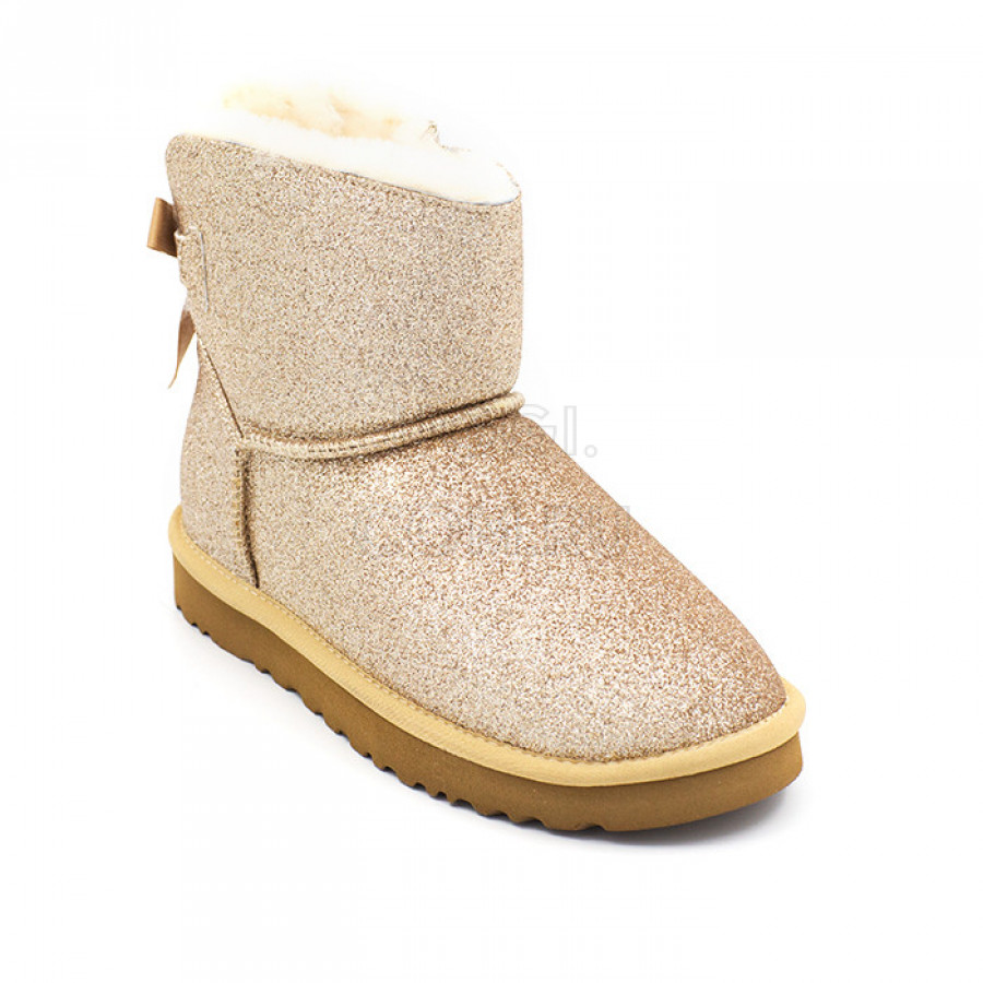 Женские UGG Mini Bailey Bow Sparkle Gold
