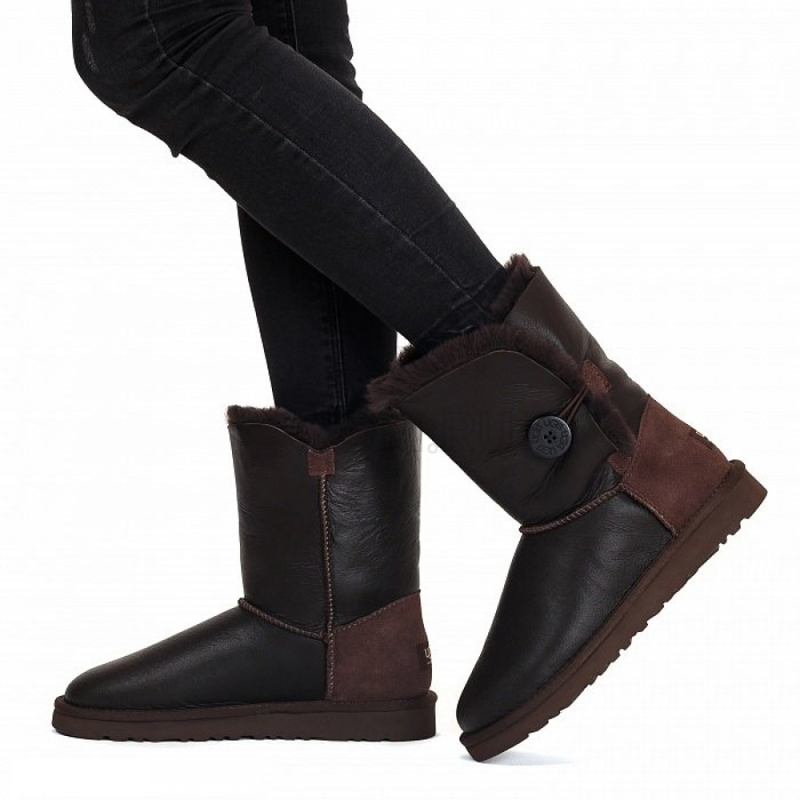 Женские UGG Bailey Button Metallic Chocolate