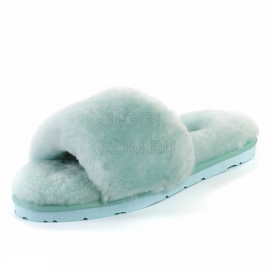 Женские UGG Fluff Slide Slippers Lake Blue