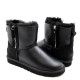 Mens Classic Mini Double Zip Metallic Black