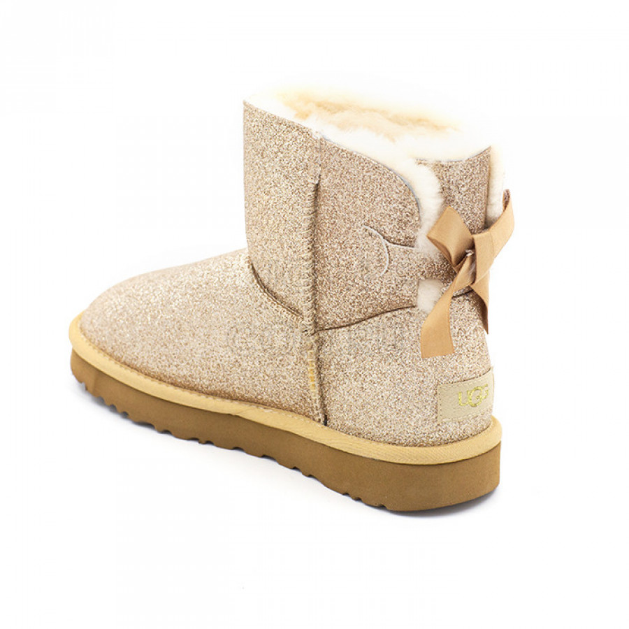 Женские UGG Mini Bailey Bow Sparkle Gold