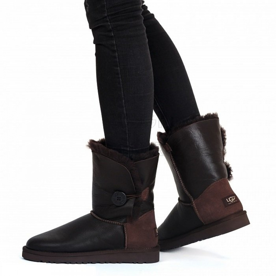 Женские UGG Bailey Button Metallic Chocolate