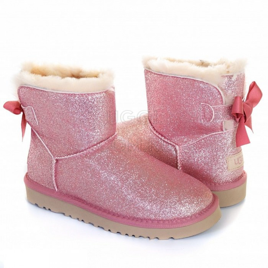 Женские UGG Mini Bailey Bow Sparkle Pink