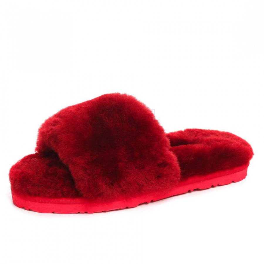 Женские UGG Fluff Slide Slippers Bordo