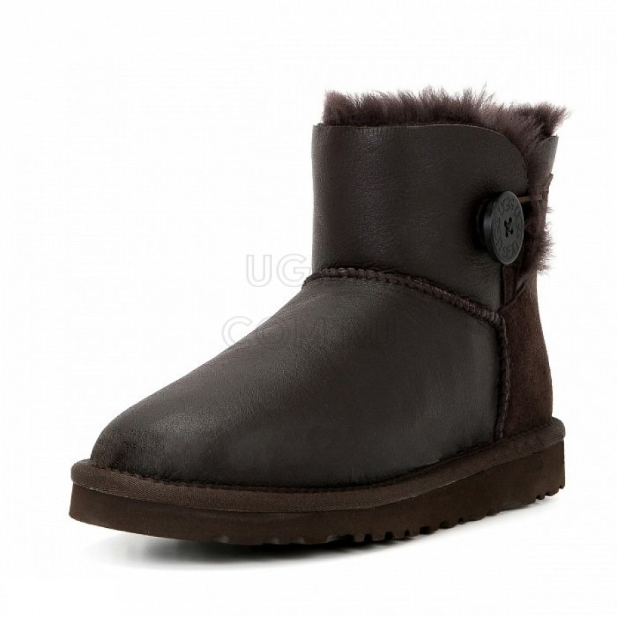 Женские UGG Mini Bailey Button Metallic Chocolate