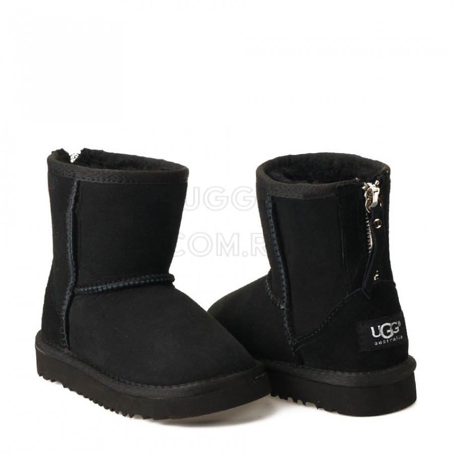 Детские UGG Kids Classic Short Zip II Black