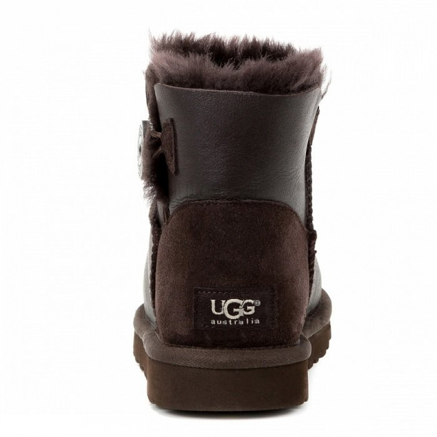 Женские UGG Mini Bailey Button Metallic Chocolate
