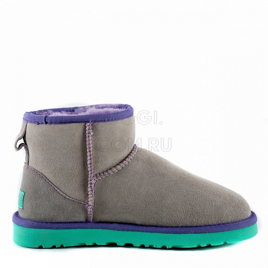 Женские UGG Classic Mini II Grey-Aqua