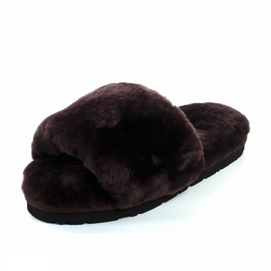 Женские UGG Fluff Slide Slippers Chocolate