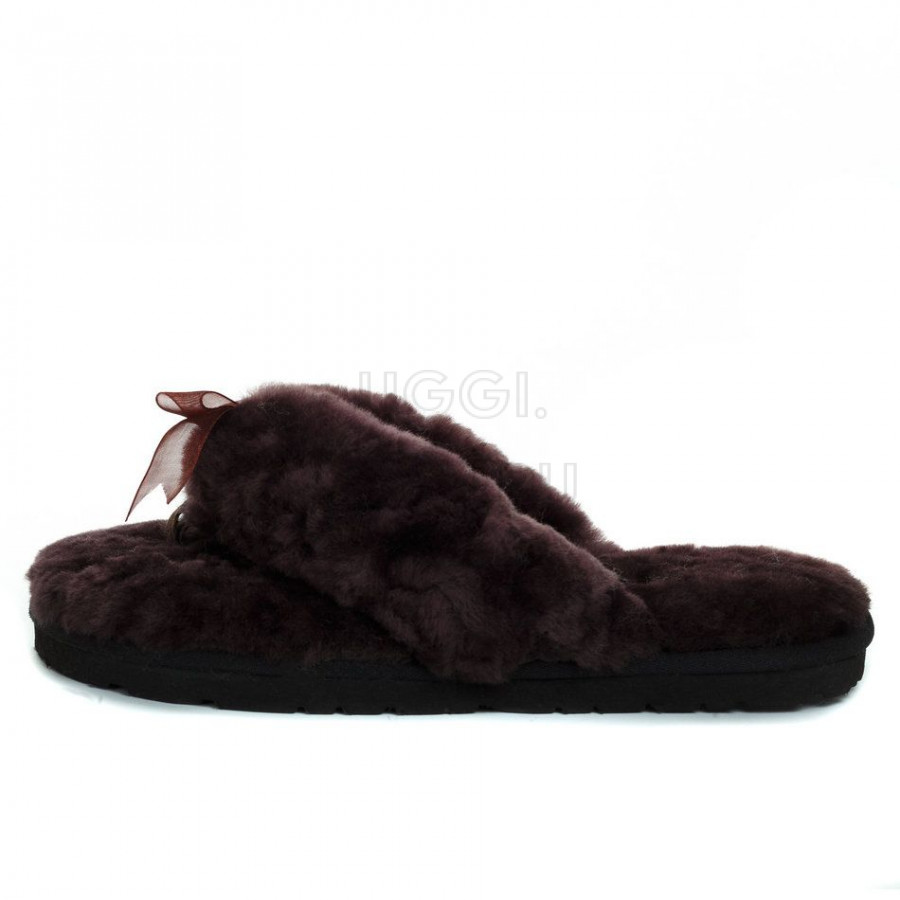 Женские UGG Fluff Flip Flop II Chocolate