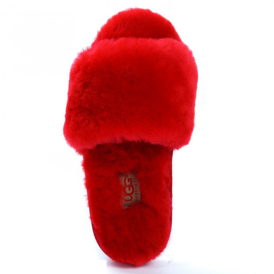 Женские UGG Fluff Slide Slippers Red