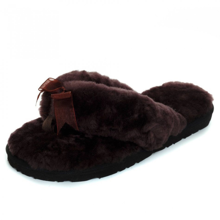 Женские UGG Fluff Flip Flop II Chocolate