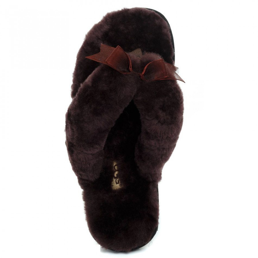 Женские UGG Fluff Flip Flop II Chocolate