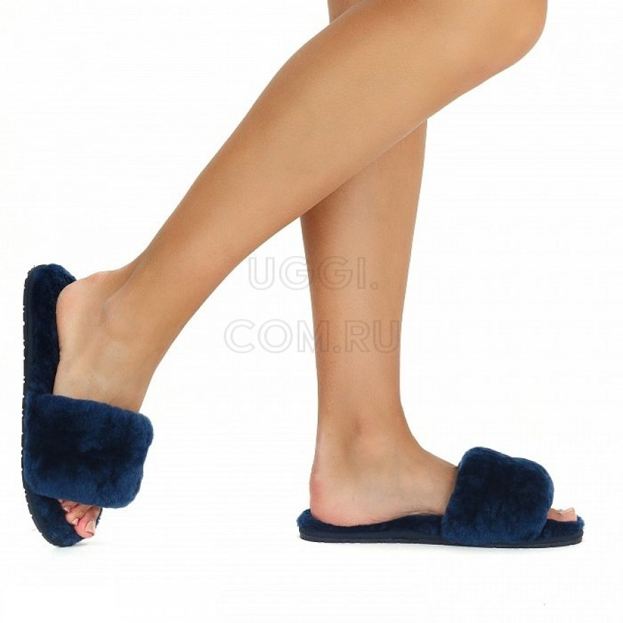 Женские UGG Fluff Slide Slippers Navy
