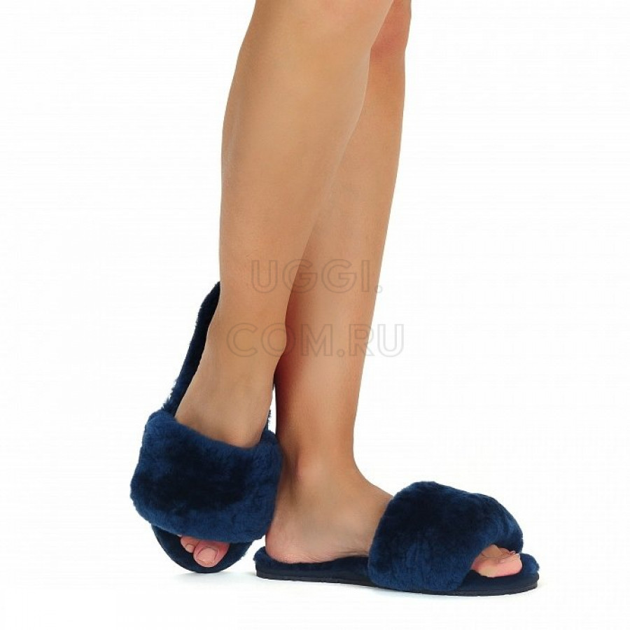 Женские UGG Fluff Slide Slippers Navy