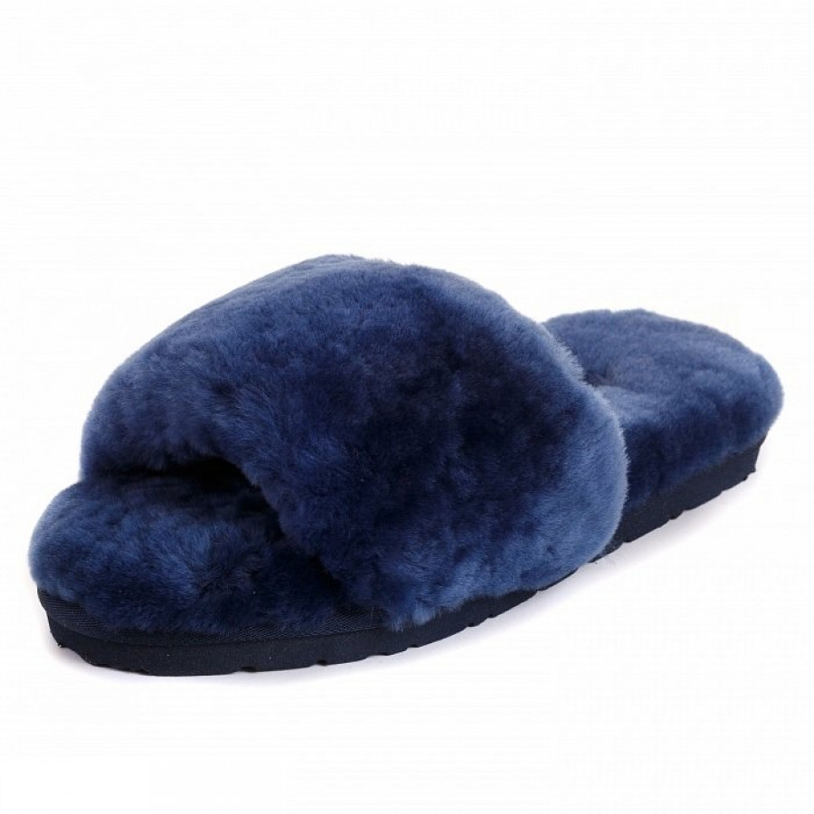 Женские UGG Fluff Slide Slippers Navy