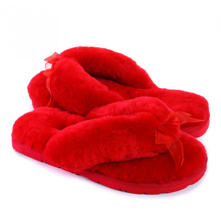 Женские UGG Fluff Flip Flop II Red