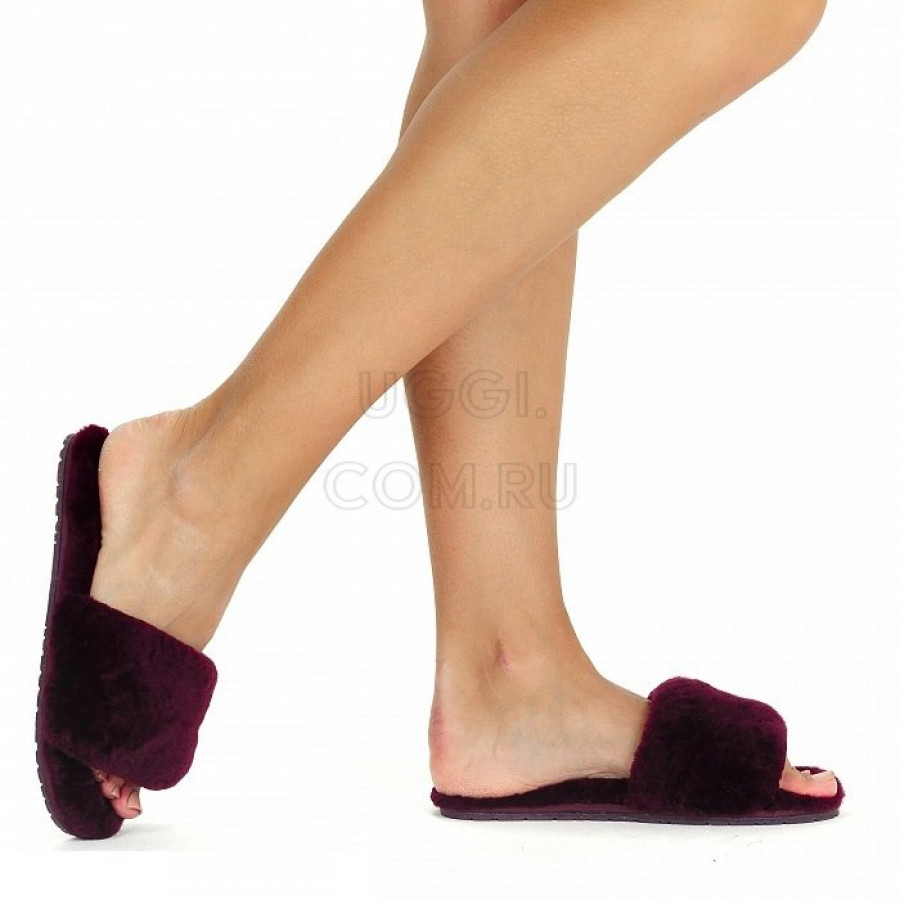 Женские UGG Fluff Slide Slippers Dark Purple