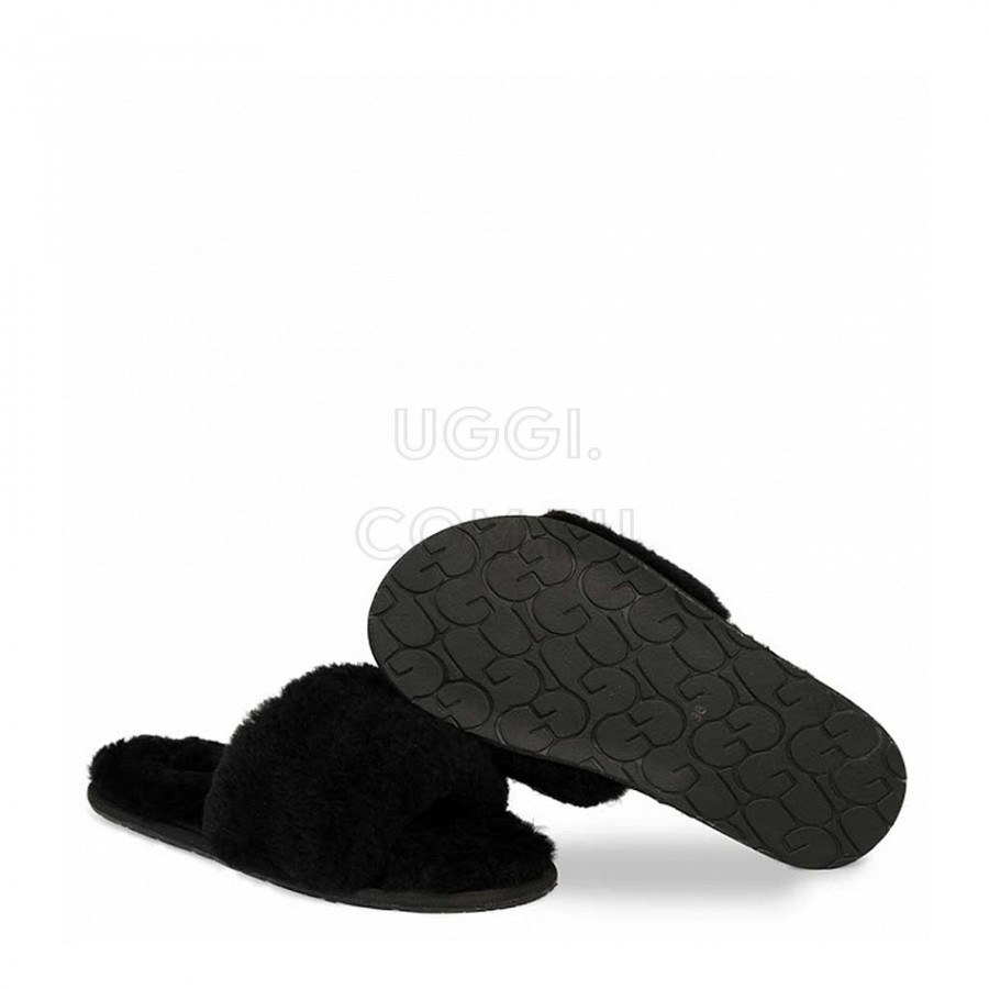 Женские UGG Fluff Slide Slippers Black