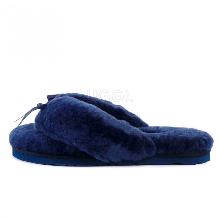 Женские UGG Fluff Flip Flop II Navy Blue