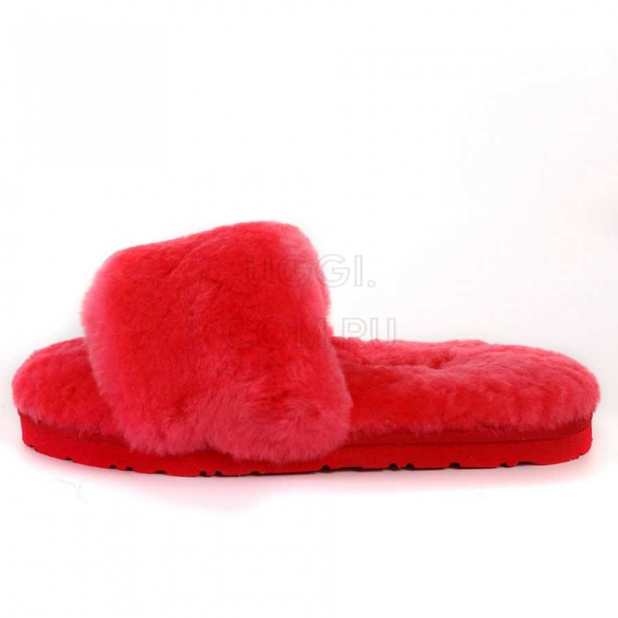 Женские UGG Fluff Slide Slippers Watermelon Red
