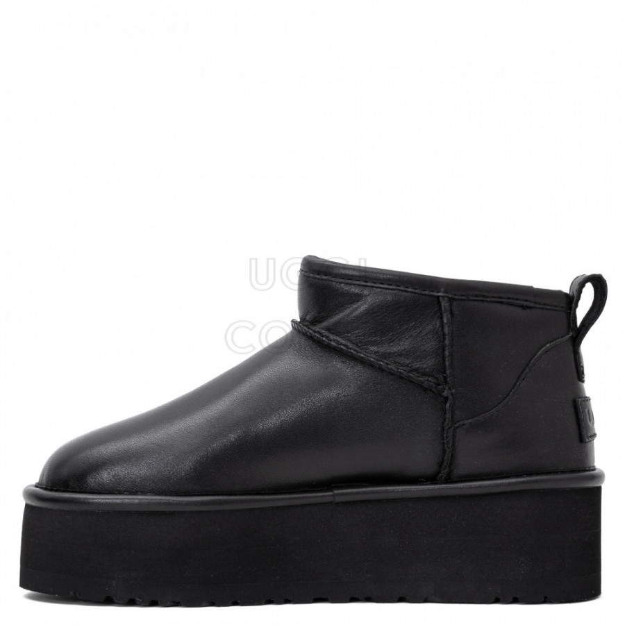 Женские UGG Classic Ultra Mini Platform Leather Black