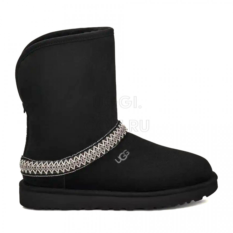 Женские UGG Classic Short Crescent Black